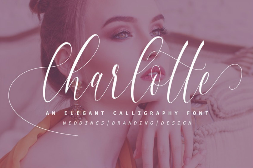 Charlotte Calligraphy Slant RUS花体好看的婚礼连笔飘逸英文字体下载-topimage